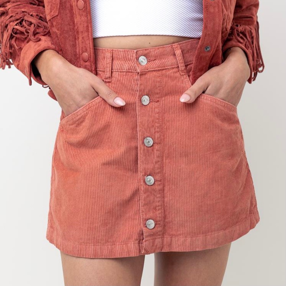 Free People Ray Cord Mini Skirt